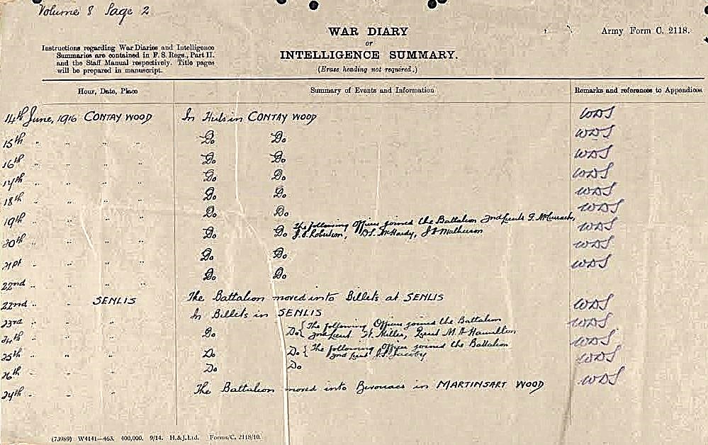 War Diary Scan