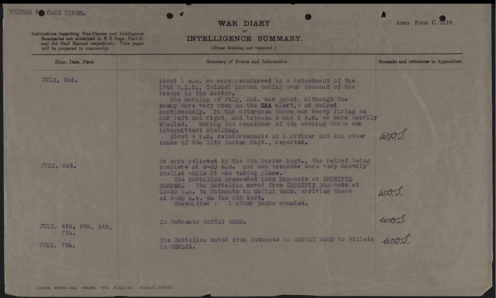 War Diary Scan