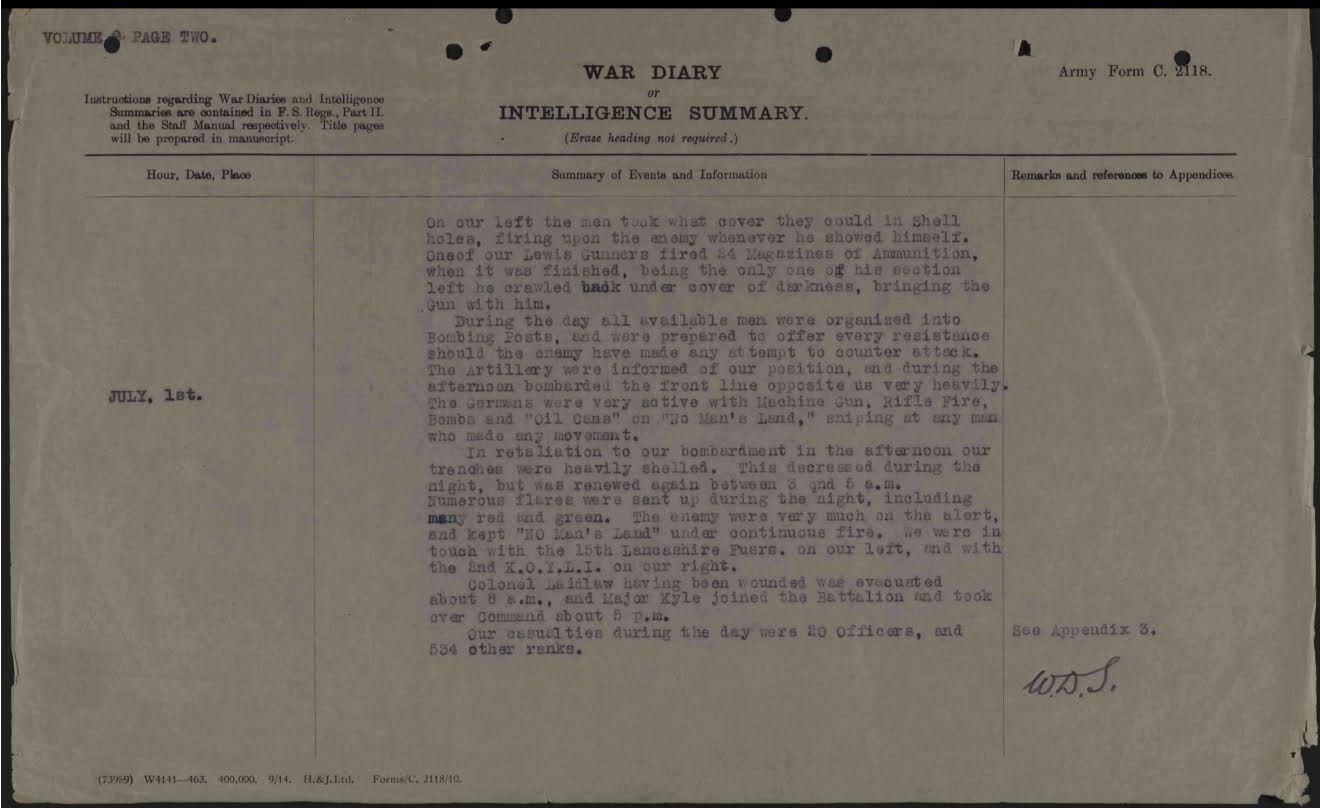 War Diary Scan